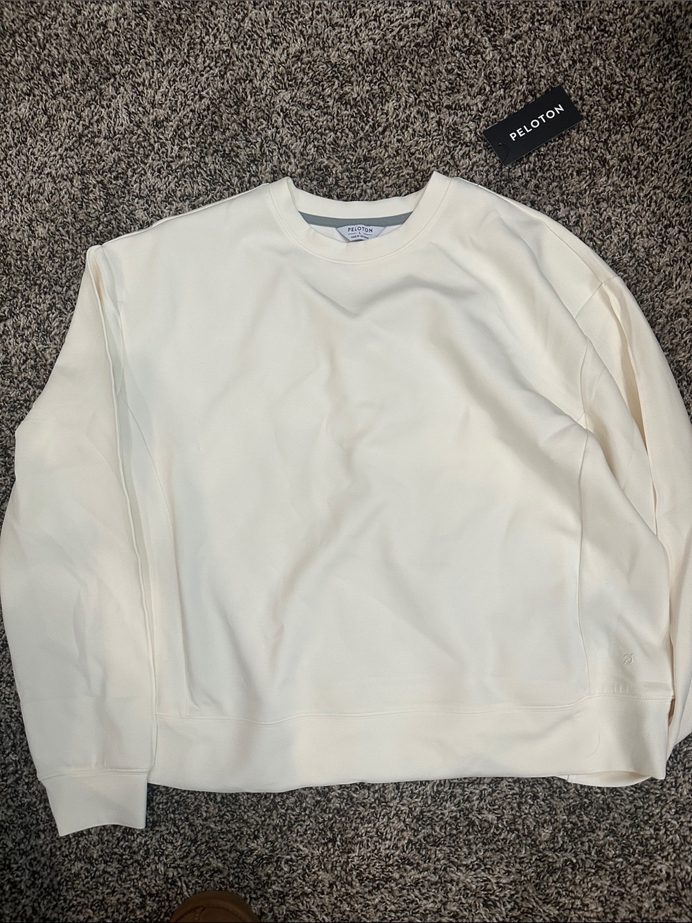Peloton Sandashed Pintuck Pull Over Crewneck L NWT
